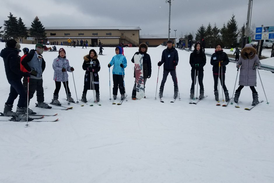 Student experience a ski trip