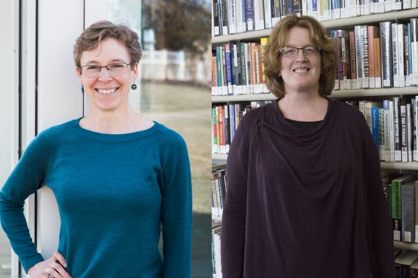 Professor of Geology Emily Walsh (left) and Professor of Sociology Erin Davis (right)