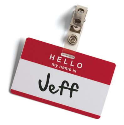 Jeff nametag