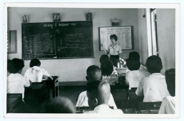 Carol Parish Compton ’61 taught English in Thailand, where she and the other teachers at her school received a fresh bouquet every day. 
