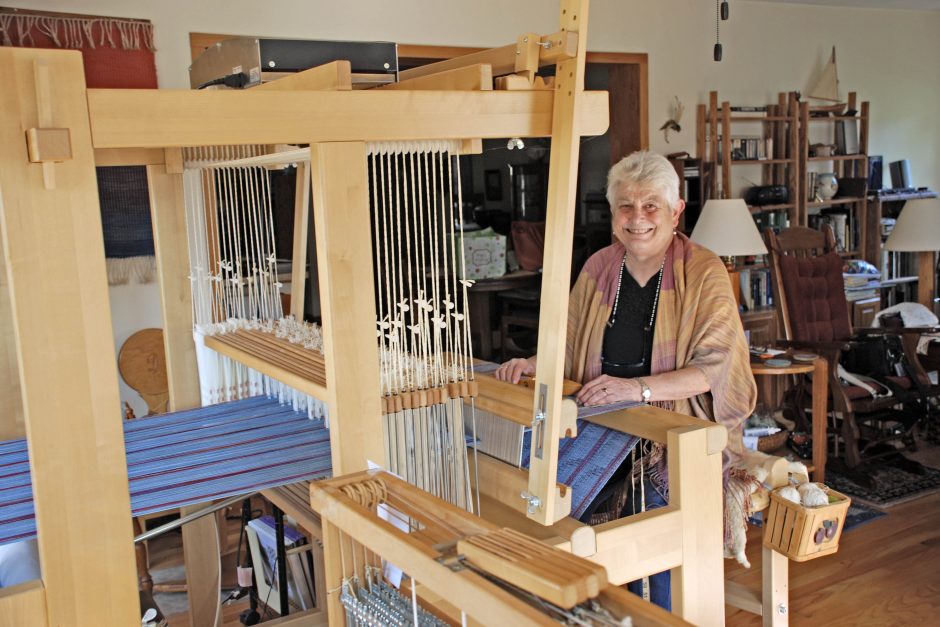 Diane Crowder at the loom