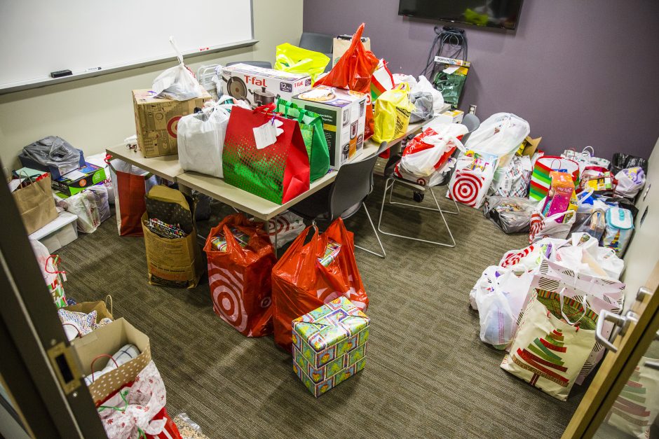 dozens of packages sitting in a room.