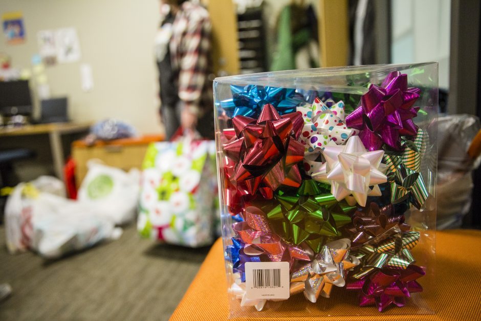 Brightly-colored holiday bows