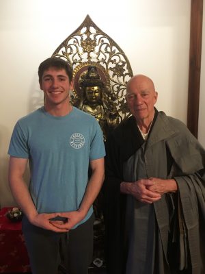 John Michael Osley '20 and Head Abbot Shoken