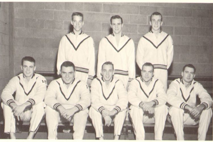 John Beamer '61 with the swim team (lower right)