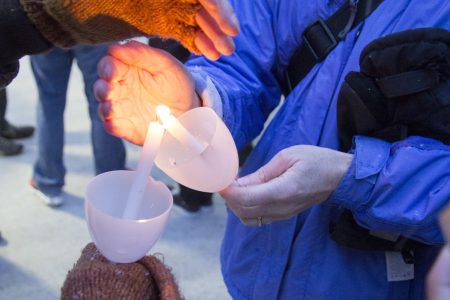 Students, faculty, and staff gathered on Jan. 20 to celebrate the legacy of the Rev. Martin Luther King Jr. with a candlelight vigil, procession around campus, and ceremony in Allee Chapel.