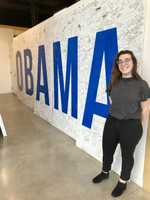 Lizzie Mombello in the Obama Foundation office