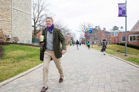 Jonathan Brand walks on the Ped Mall