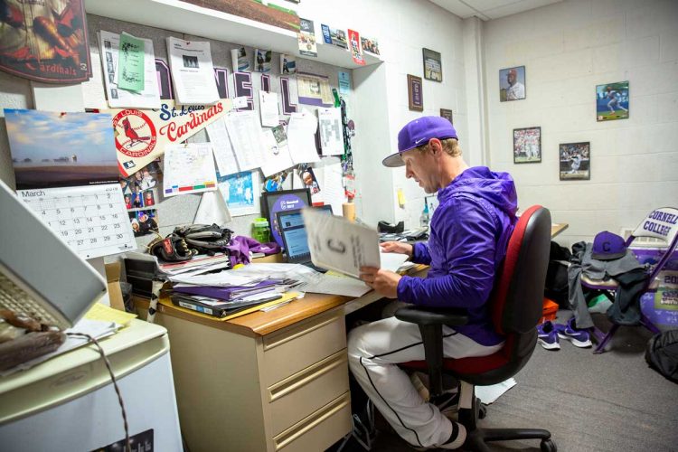 Seth Wing at his desk