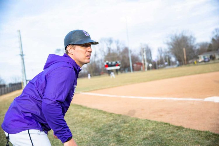 Seth Wing coaches base runners