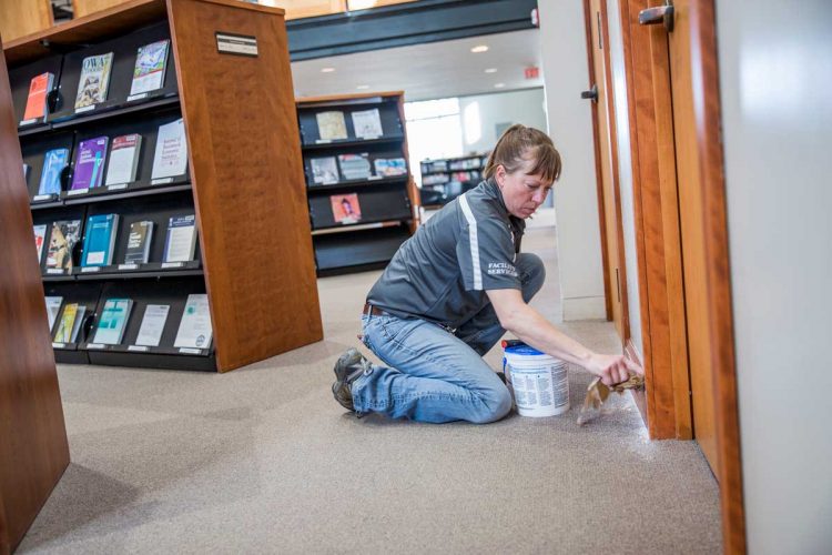 Tina Michel patching drywall