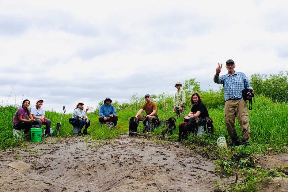 Turtle researchers on field trip