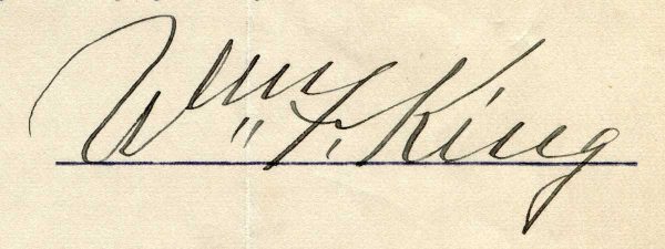 William Fletcher King signature