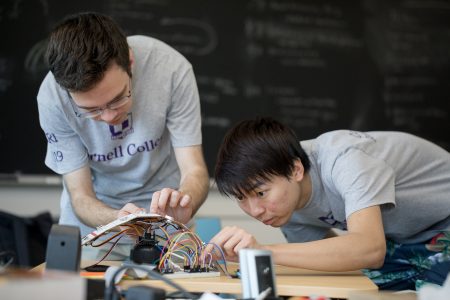 Qingbao Wang and Will Dragon working on summer research