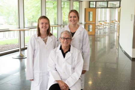Zoe Randall (left), Barbara Christie-Pope (center), and Sydney Meeker (right) (Photo Courtesy: University of Iowa)