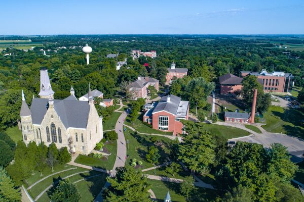 Aerial of campus summer 2019