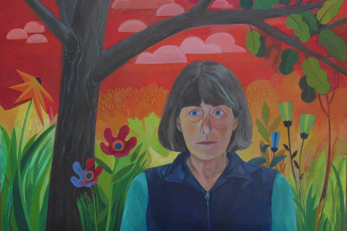 Self-portrait,-Holly-Kellogg,-Cornell-73-75'-&-Kansas-City-Art-Institute,-acrylic-on-canvas