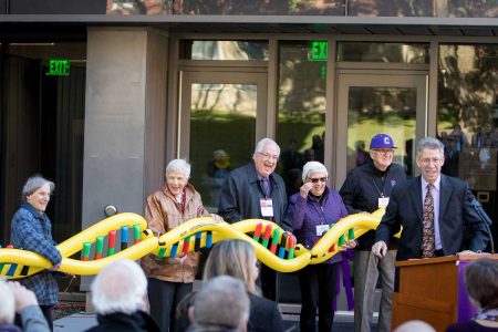 DNA splice ribbon cutting at Russell Science Center