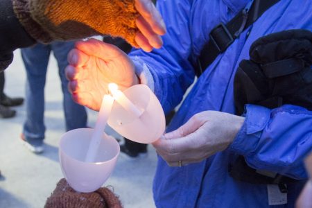 Students, faculty, and staff gathered on Jan. 20 to celebrate the legacy of the Rev. Martin Luther King Jr. with a candlelight vigil, procession around campus, and ceremony in Allee Chapel.