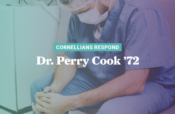 On Friday Dr. Perry Cook ’72 reported that the coronavirus cases at his 650-bed hospital in Brooklyn had grown from 150 to 500 in-patients. 