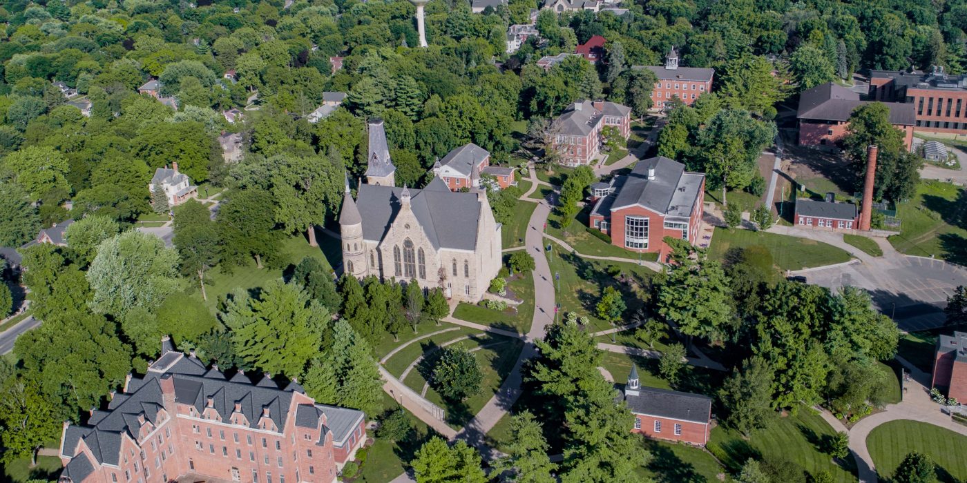 aerial of the Cornell College campus