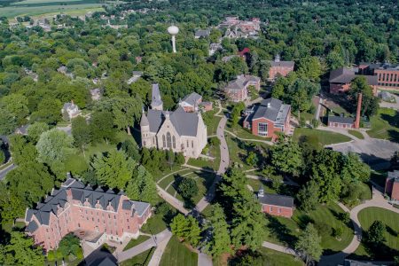 aerial of the Cornell College campus