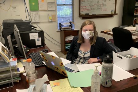 Brena Levy at her desk