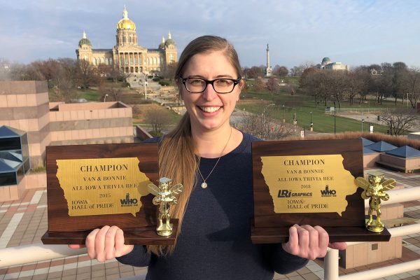 Jessica Rundlett ’07, the State Historical Society of Iowa's special projects and outreach coordinator, is an Iowa trivia expert.