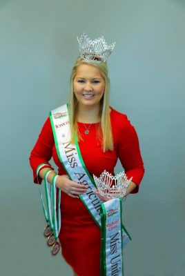 Katelyn Folkmann with crown and sashes