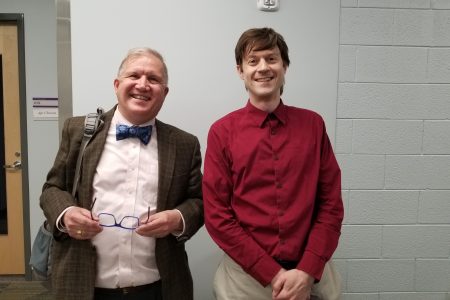 Associate Director of Career Coaching & Experiential Learning Mark Kendall and Professor Leon Tabak smiling for a picture