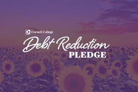 Sunflower field with the words "Debt Reduction Pledge"