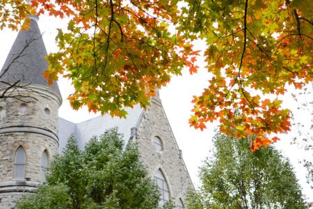 King Chapel with fall tree colors