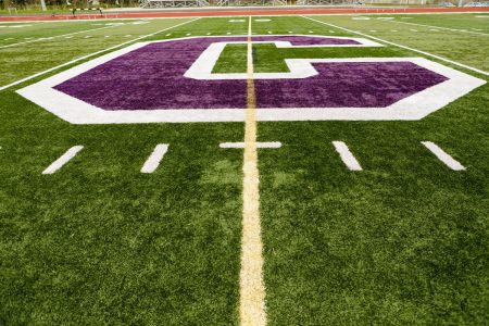 Football field closeup