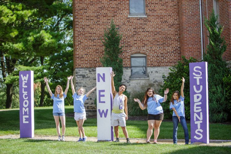 Students welcome a new class in 2016 at the “new” kiosks, which are now nearly 20 years old.