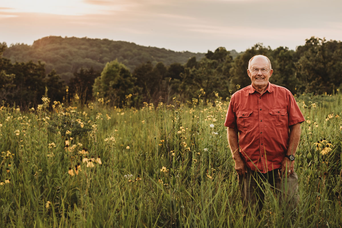 Lee Swanson '60 on his award-winning prairie