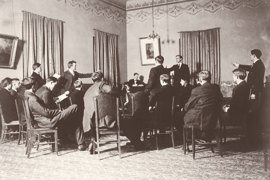Undated Miltonian meeting in College Hall