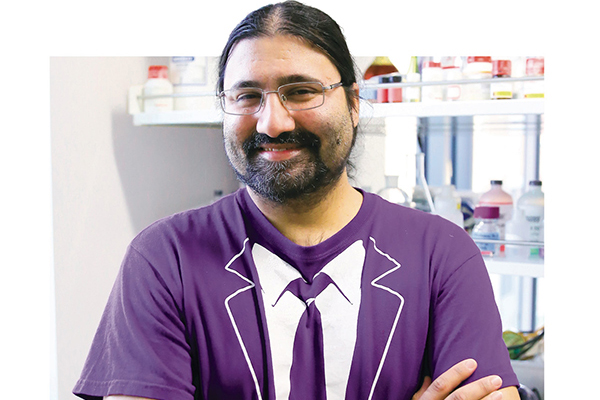 Professor of Chemistry Jai Shanata in his lab