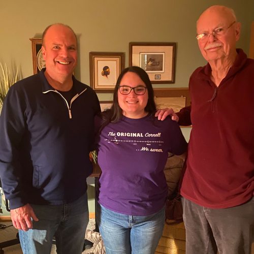 Kyle Gibson ’88, Laura Gibson ’25, and Kent Gibson ’56.