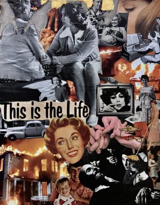 a collage with photos of people from different eras and the words "this is life." 