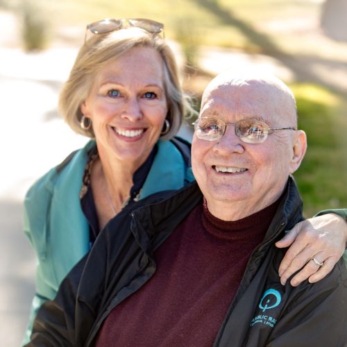 Jan Thomas '80 and her father, Emeritus Professor the Rev. Richard Thomas.