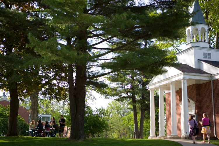 Allee Chapel in springtime.