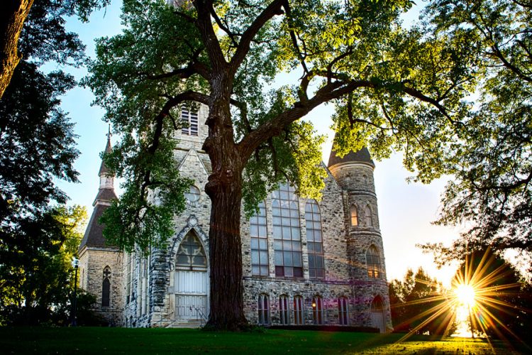 King Chapel dominates the campus skyline.