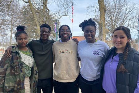 BACO's board: Quelinda Matos-Joaquin (secretary), Henry Morray (vice president), Ani'ja Simmons (constitutional chair), Rachael Adewusi (president), Claire Gugerty (treasurer), and not pictured: Nellie Morf (public relations).