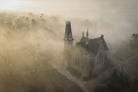 Mehrdad Zarifkar ’09 captured this moody shot of King Chapel in fog in December 2022.