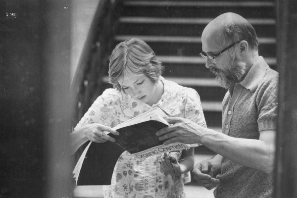 Undated photo of Addison Ault with one of his students.