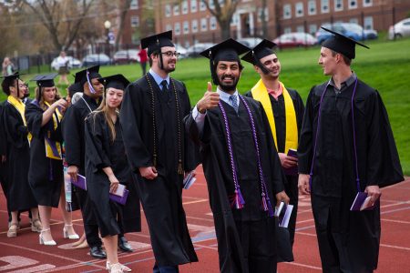 2022 Commencement students lined up. Photo by Allan Recalde.