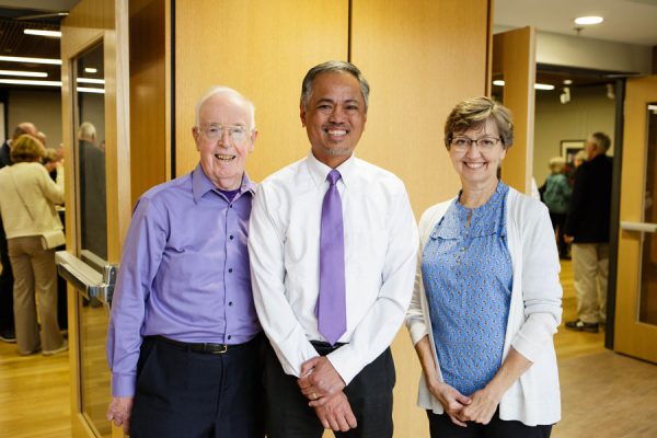 Mervin Tuzon ’93, Truman Jordan, and Cynthia Strong (from left). Photo by Robyn Schwab Aaron ’07.