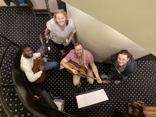 Professor Christopher Nakielski noticed students making music in Armstrong Hall late at night and developed a course for them, Contemporary Songwriting. 