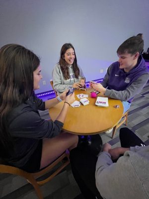 Students play a game in the Relax and Recover Room