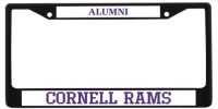license plate frame that says Cornell Rams on the bottom and Alumni on the top